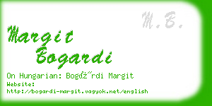 margit bogardi business card